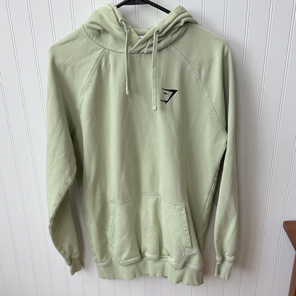 Gymshark Men’s Sage Green Pullover Hoodie with Logo